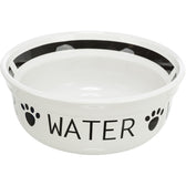 Trixie Drinkbak Hond Water Keramiek Wit / Zwart 1,6 Ltr 20 Cm